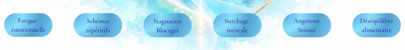 Illustration des soins énergétiques et accompagnement émotionnel face aux schémas répétitifs, angoisses et déséquilibres intérieurs